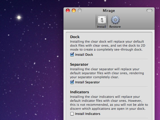 mirage-mac-osx mirage mac osx Mirage Mac OSX : Ajouter de La Transparence à Votre Dock (gratuit)