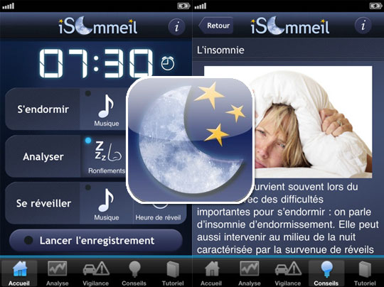 application isommeil