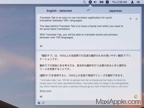 Translate Tab Mac