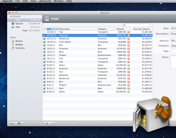 Squirrel-Finance-Mac-OSX Squirrel Mac - Gestion financière personnelle