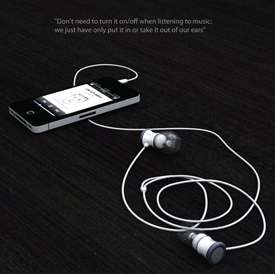Air-Tube-Earbud-Ecouteurs-iPhone-3 Écouteurs Intra Auriculaire Air Tube : Retirez-les pour Stopper la Musique (images)