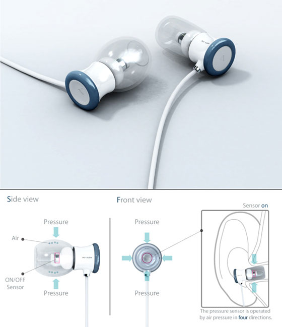 Air-Tube-Earbud-Ecouteurs-iPhone-4 Écouteurs Intra Auriculaire Air Tube : Retirez-les pour Stopper la Musique (images)