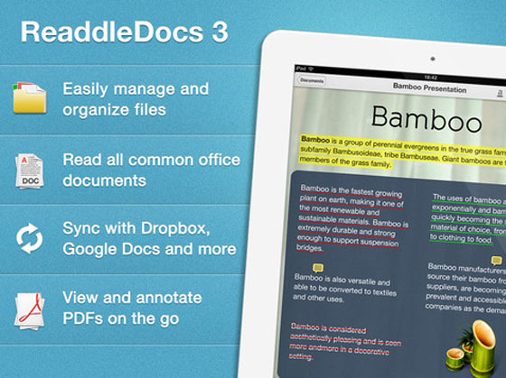 ReaddleDocs-iPhone-iPad-2 ReaddleDocs iPhone iPad - Lecteur et Gestionnaire de Fichiers avec Cloud (gratuit)