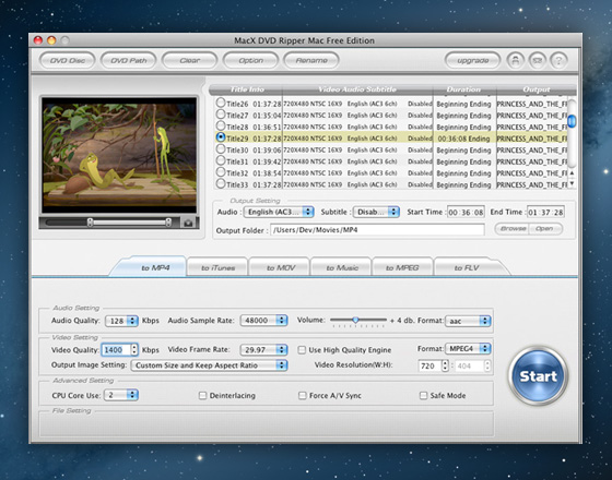 MacX iPhone 5 DVD Ripper OSX - Ripper et Convertir vos DVD en MP4, H.264, MOV (gratuit)