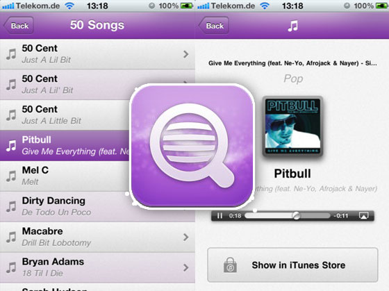 songfinder-iphone SongFinder iPhone - Retrouver Une Chanson avec les Paroles (gratuit)