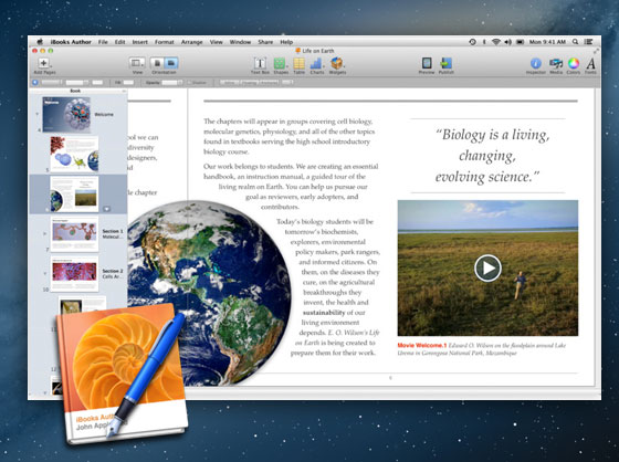 Appe iBooks Author 2 Mac OSX - Polices Personnalisées, Widgets, Etc. (gratuit)