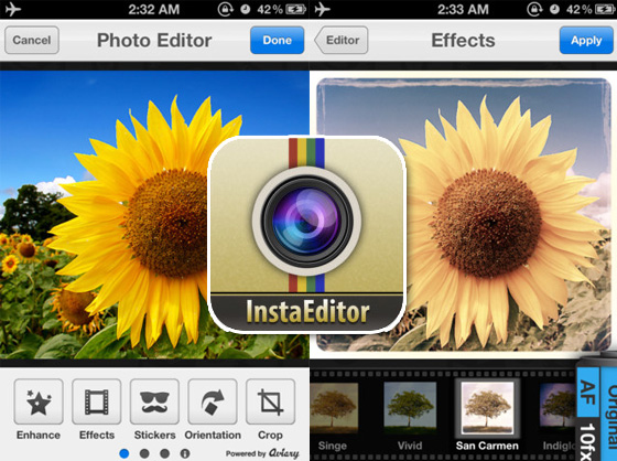 InstaStitch InstaEditor, Photo Edit iPhone iPad - Retouche d'Images (gratuit)