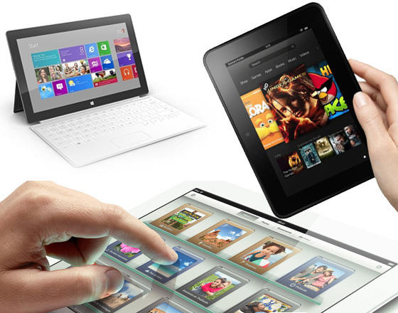 Surface vs iPad vs Kindle Fire HD - Tableau Comparatif