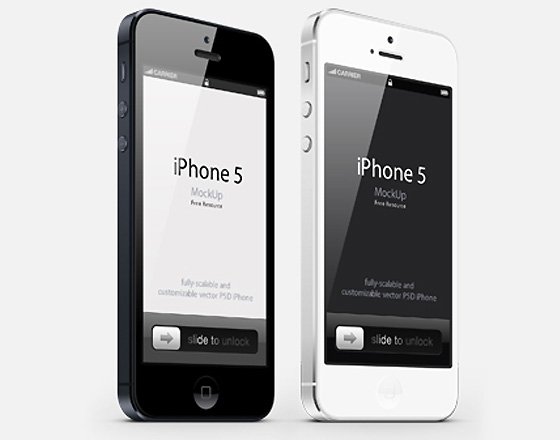 8-iphone5-vector-mockup-psd 10 Mockups HD iPhone 5 et iOS Vectoriel et PSD 300 dpi (gratuit)