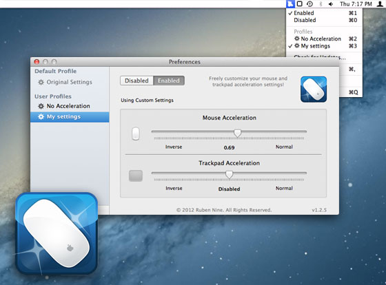 CursorSense Mac OSX - Accelerer la Vitesse du Trackpad et de la Souris (gratuit)