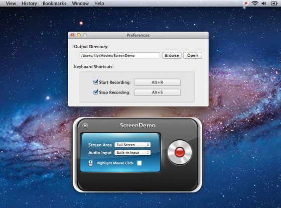 ScreenDemo Mac OSX : Capture d'Ecran Vidéo pour Screencasts (gratuit)
