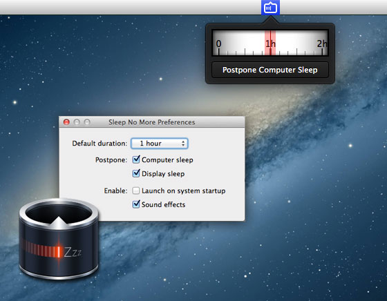 Sleep No More Mac OSX - Gestion de Mise en Veille Intuitif et Elegant (gratuit)