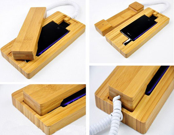 3-Midte-iPhone-Station-Accueil-Combine-Bambou Midte iPhone - Station d'Accueil avec Combine en Bambou