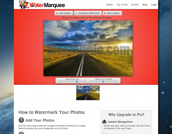 WaterMarquee.com Marque Photos Logo Texte Gratuit