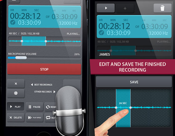 Pocket Recorder iPhone iPad - Enregistreur Audio Dicataphone Gratuit