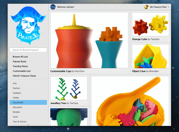 Pirate 3D The Buccaneer : Imprimante 3D en WiFi Mac PC