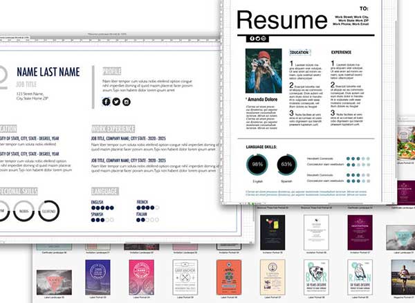 Modeles iWork MS Office Adobe CC Mac