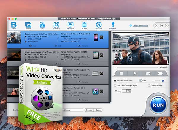 WinX HD Video Converter Mac PC