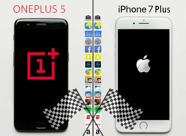 Comparatif OnePlus 5 iPhone 7 Plus