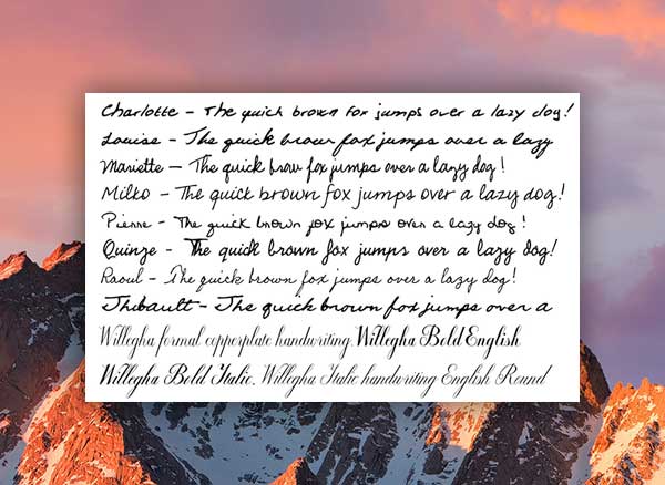Handwriting Fonts Polices Manuscrites Mac