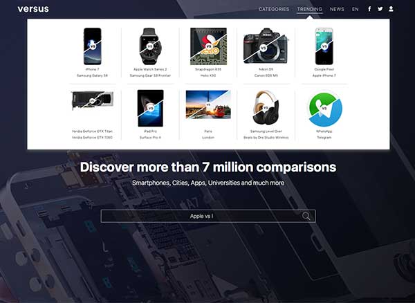 Versus Comparateur Universel Gratuit
