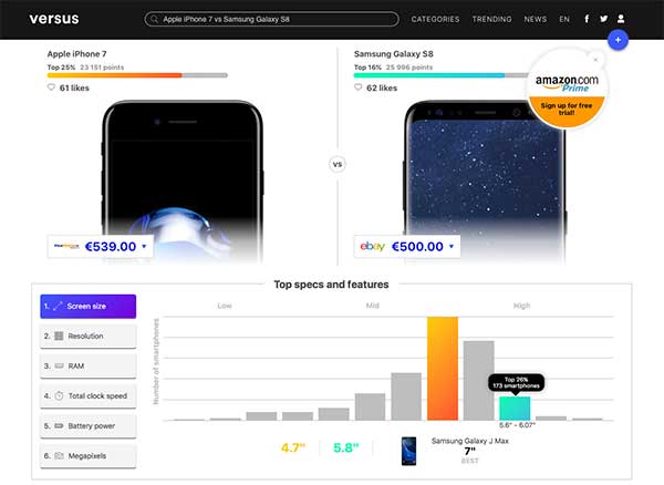 Versus Comparateur Universel Gratuit