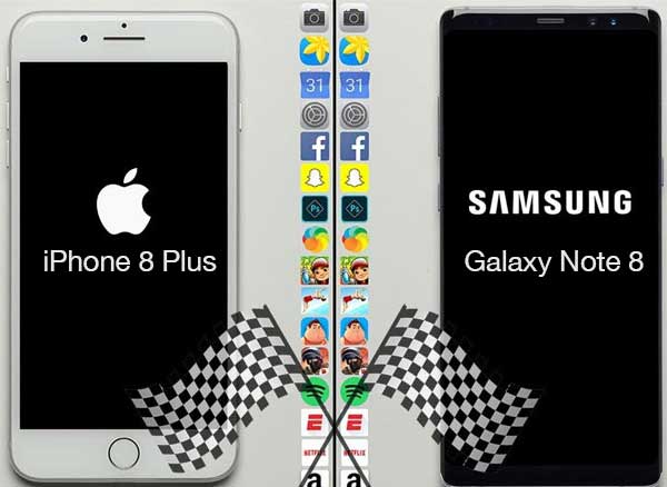 test vitesse iphone 8 plus galaxy note speedtest 1 - Le Galaxy Note 8 Prend de Vitesse l'iPhone 8 Plus (vidéo)