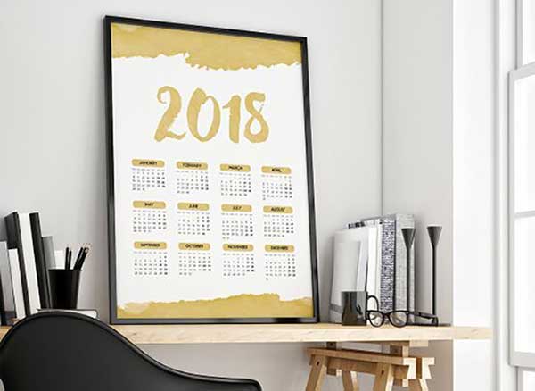 maquettes calendrier 2018 psd ai gratuit imprimables