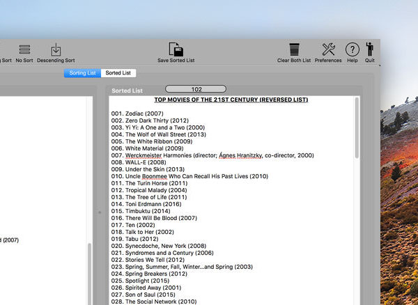 Magic Sort List Mac