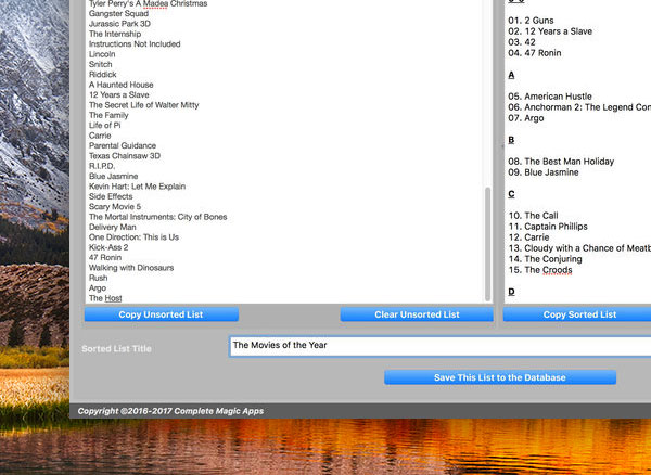 Magic Sort List Mac