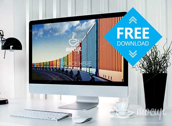 mockups espaces travail mac photo psd