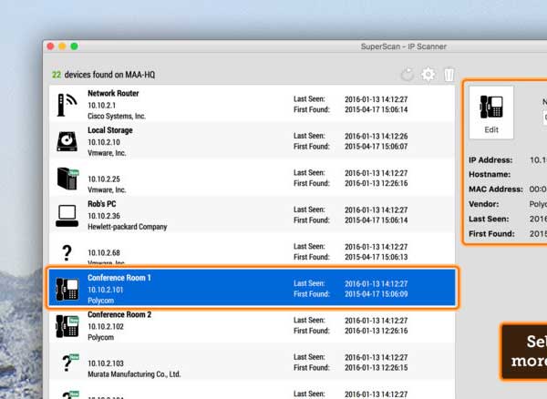 superscan ip scanner macos mac 2 - SuperScan Mac : Scanner et Surveiller l'Activité Réseau (gratuit)