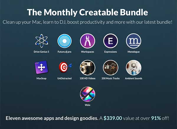 pack logiciels mac monthly creatable bundle 5