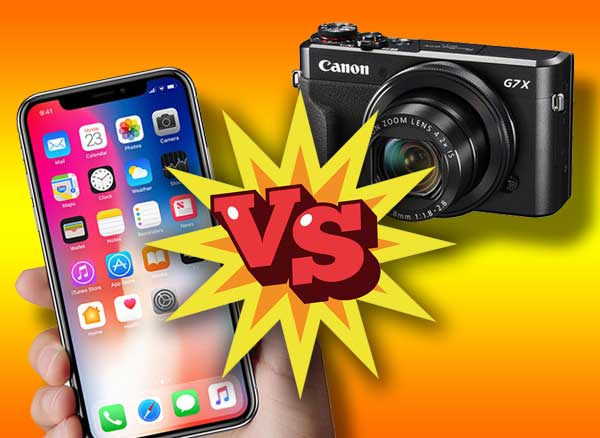comparatif canon g7x mkii iphone x photo video