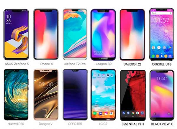iphone x android encoche clones copies