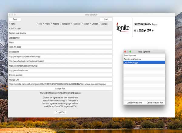 Email Signature Unlimited Mac