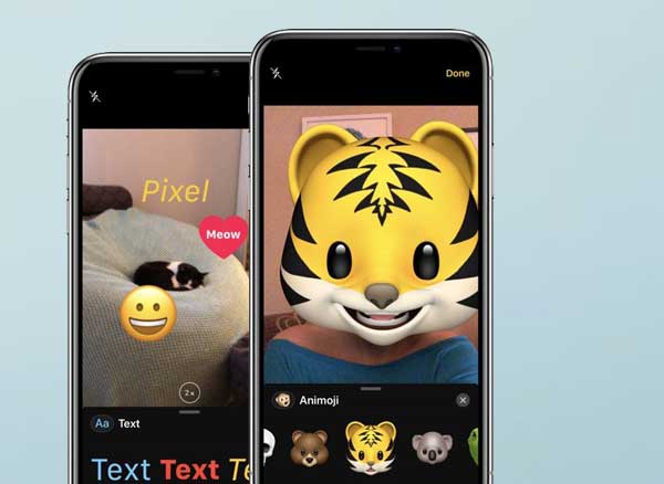 utiliser effets photo video ios 12 message phone