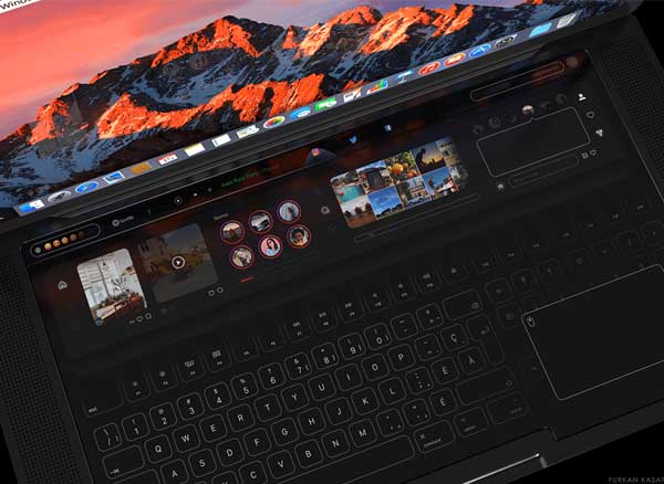 macbook pro concept touch bar dynamique 2 - Mega Touch Bar pour le MacBook Pro du Futur (video)