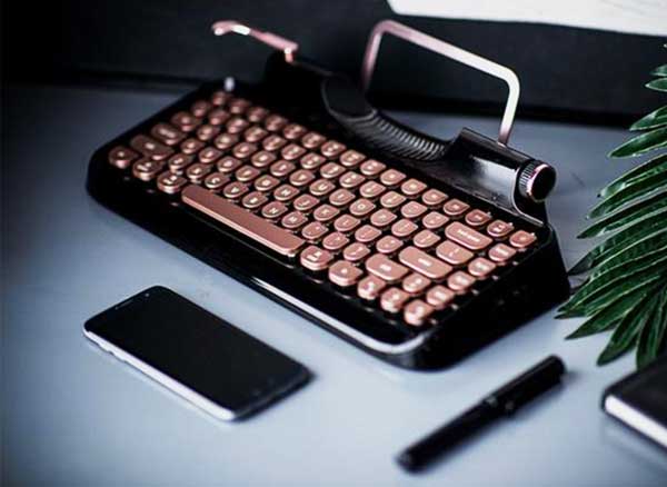 rymek clavier mecanique retro bluetooth led iphone ipad mac