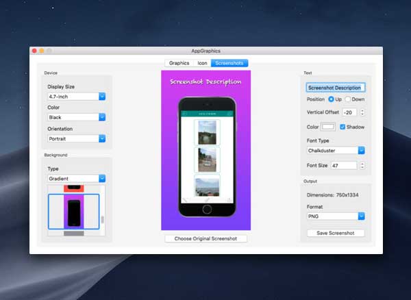 appgraphics icon screenshot generator macos ios 1 - AppGraphics Mac - Générateur d'Interfaces iOS et macOS (gratuit)
