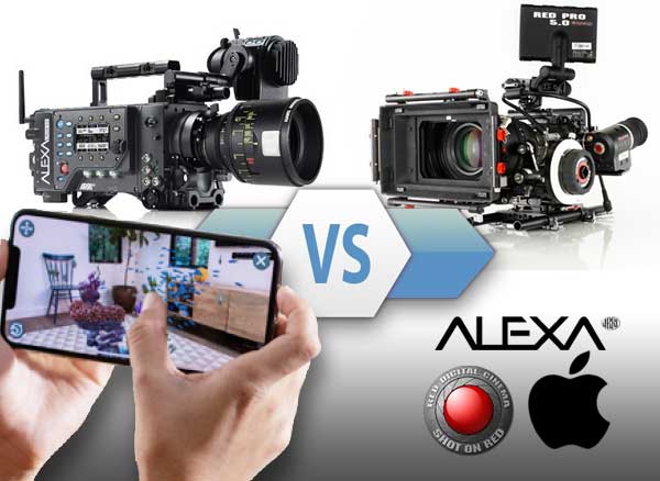 comparatif iphone xs max vs camera video pro red arri alexa
