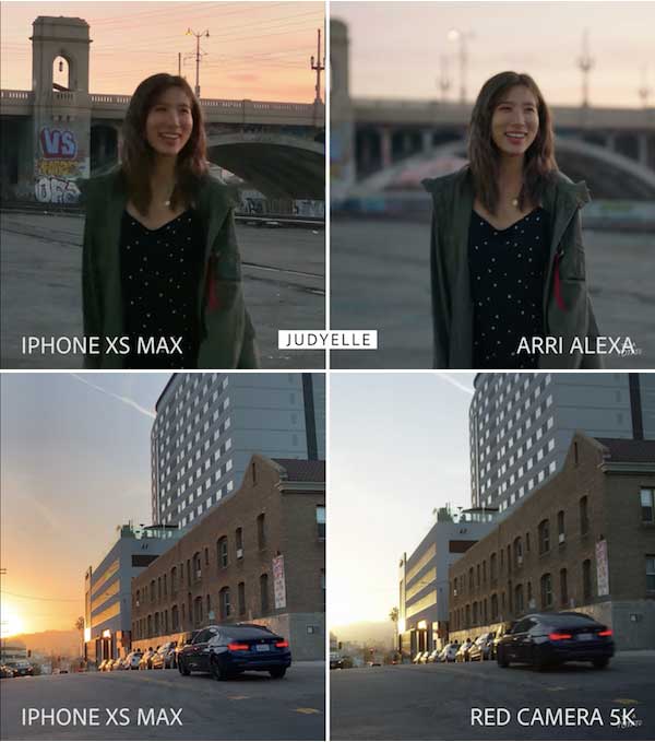 comparatif iphone xs max vs camera video pro red arri alexa