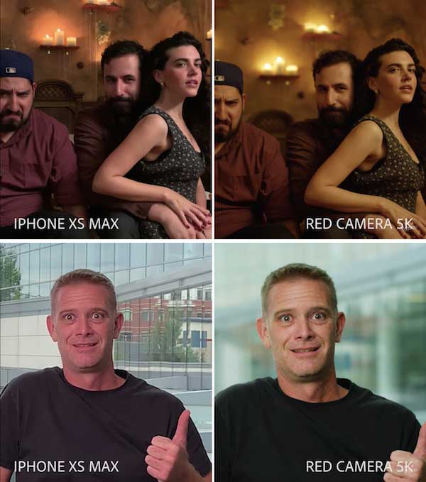 comparatif iphone xs max vs camera video pro red arri alexa