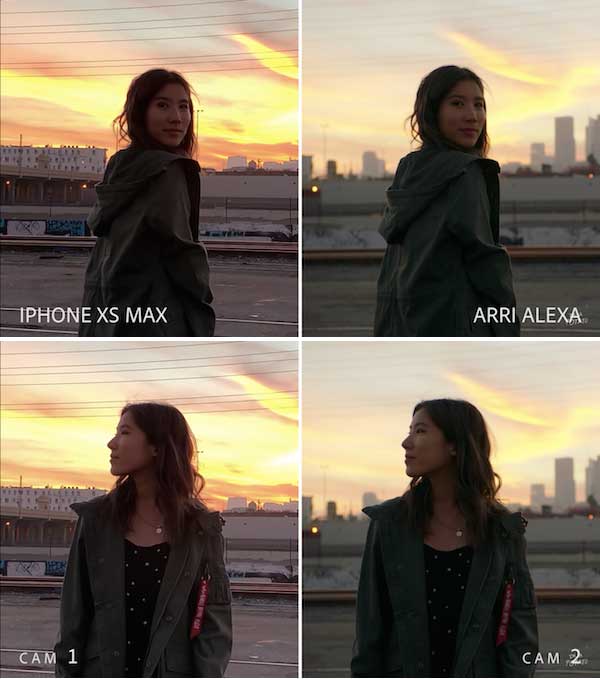 comparatif iphone xs max vs camera video pro red arri alexa
