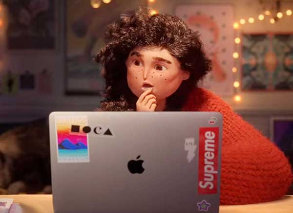 pub apple noel fete animation pixar style video