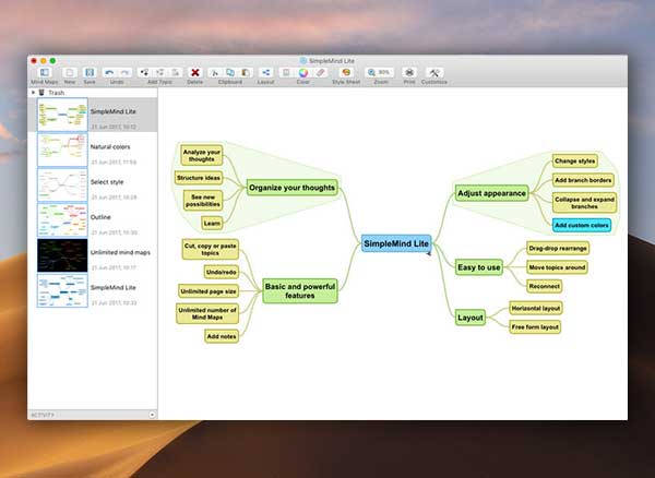 simplemind lite mind mapping macos mac gratuit