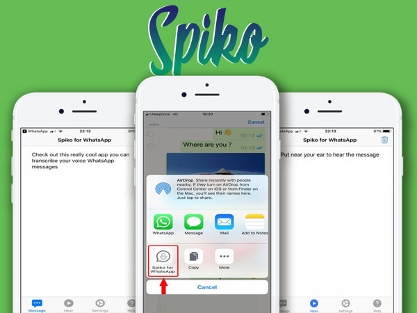 Spiko for WhatsApp Transcription Audio Texte