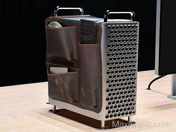 Une Selle en Cuir pour Ranger les Accessoires Mac Pro