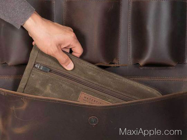 Une Selle en Cuir pour Ranger les Accessoires Mac Pro