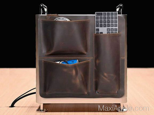 Une Selle en Cuir pour Ranger les Accessoires Mac Pro